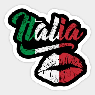 Italia Lips Kiss Flag Italy Italian Italiano Sticker